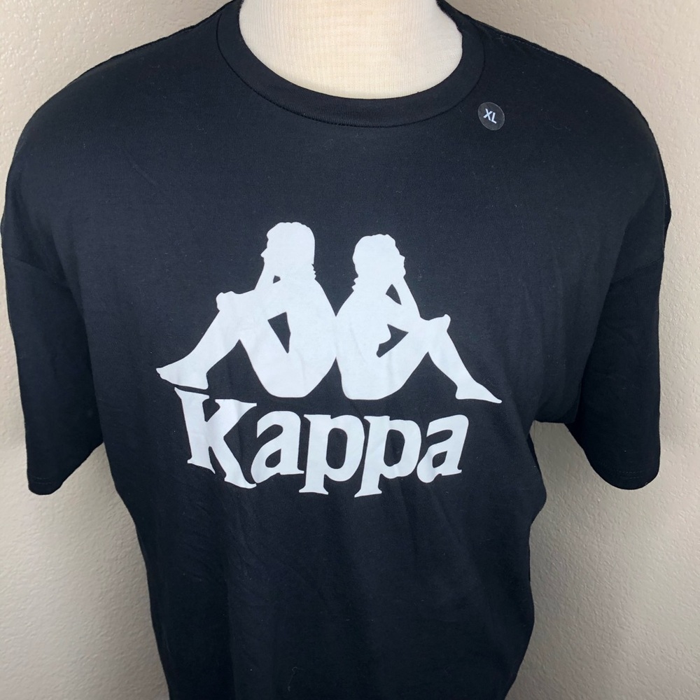 Kappa Authentic ESTESSI Black White T-Shirt Sz XL